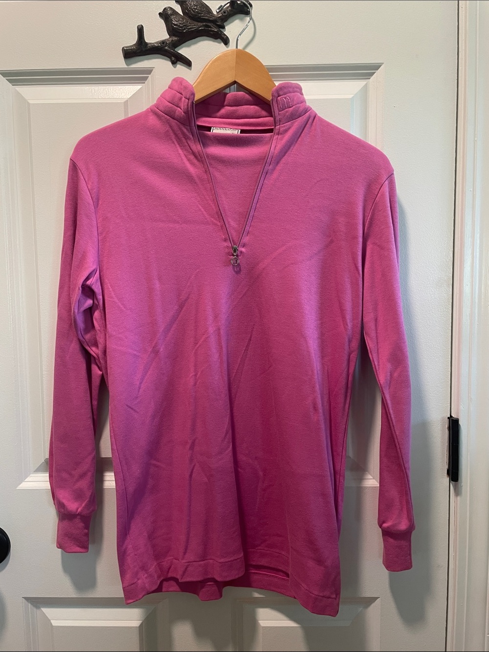 Women’s Pink Quarter-Zip Hoodie Sweatshirt